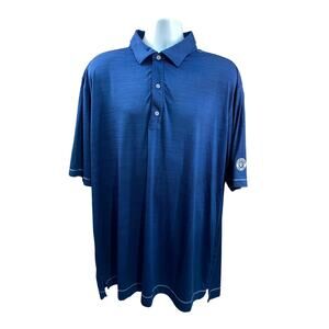 Footjoy Polo Shirt Mens 2XL Blue Stretch Golf Short Sleeve Grand Harbor Crest